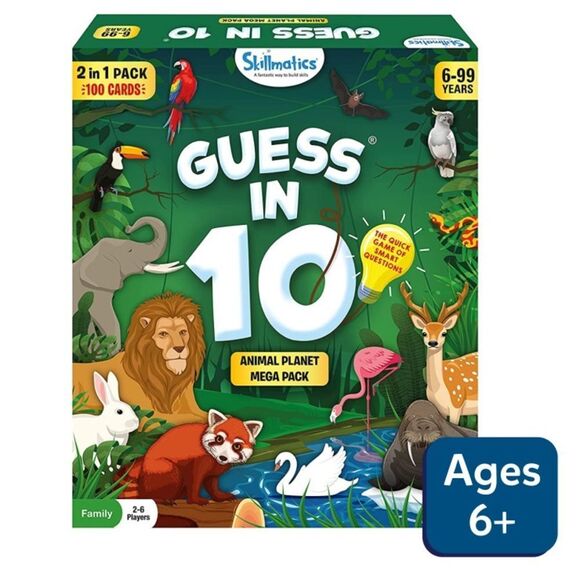 Skillmatics Guess In Ten Animal Planet Mega Pack Kids Card Game. 2-4 Players. - Picture 1 of 5